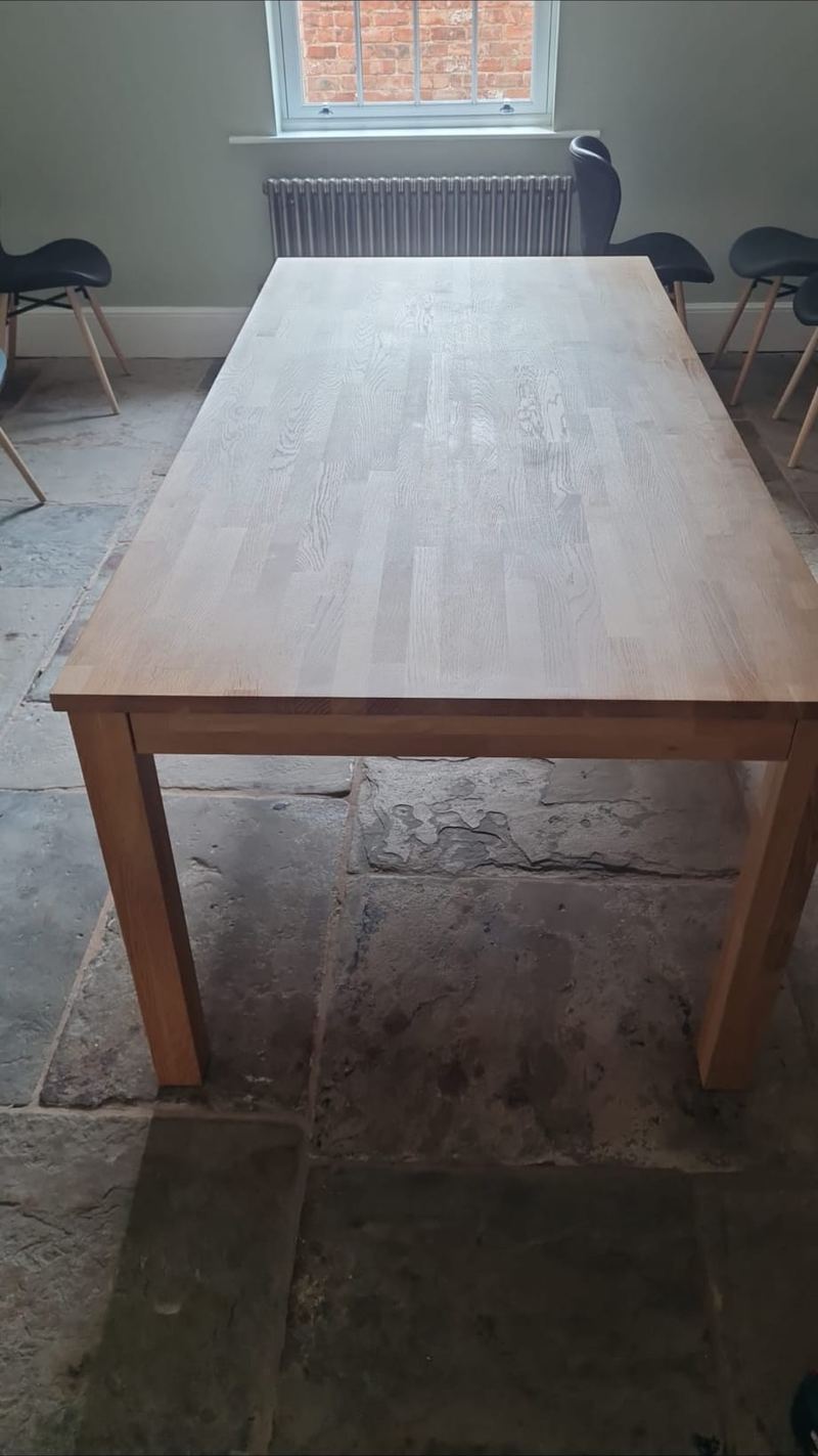 Dining table placed in the new home