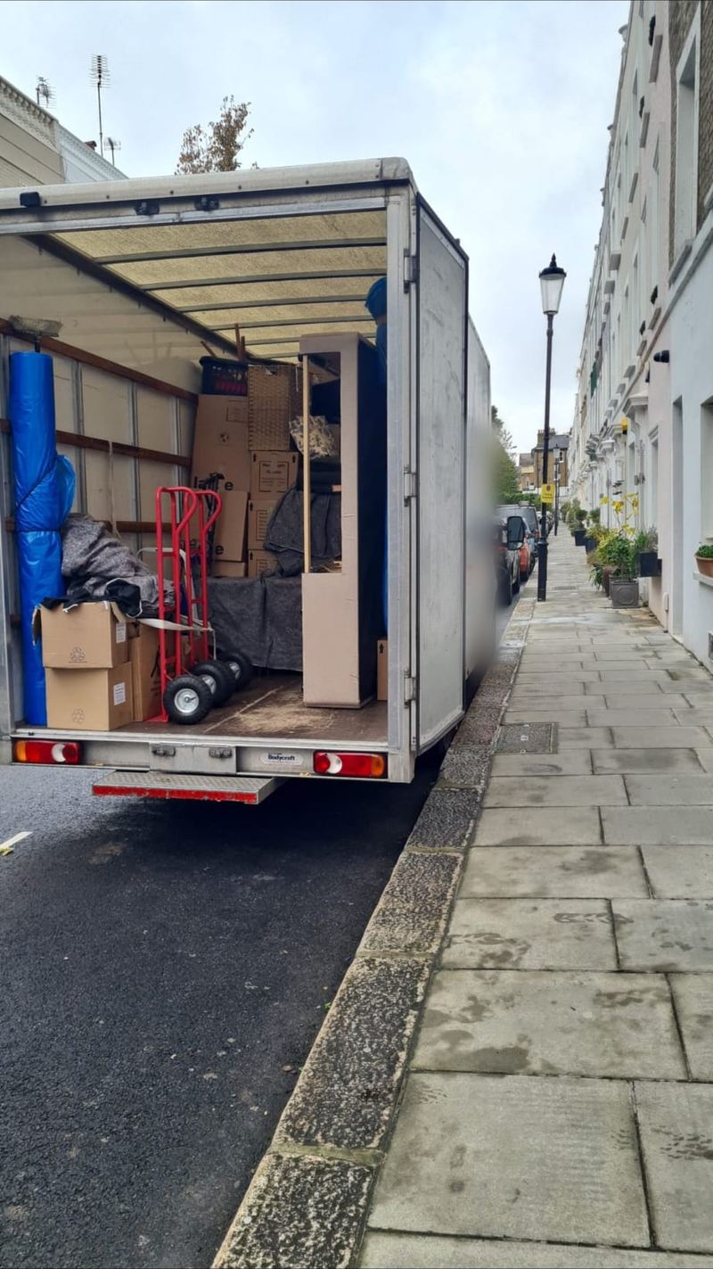 Our removals van loaded on a London street